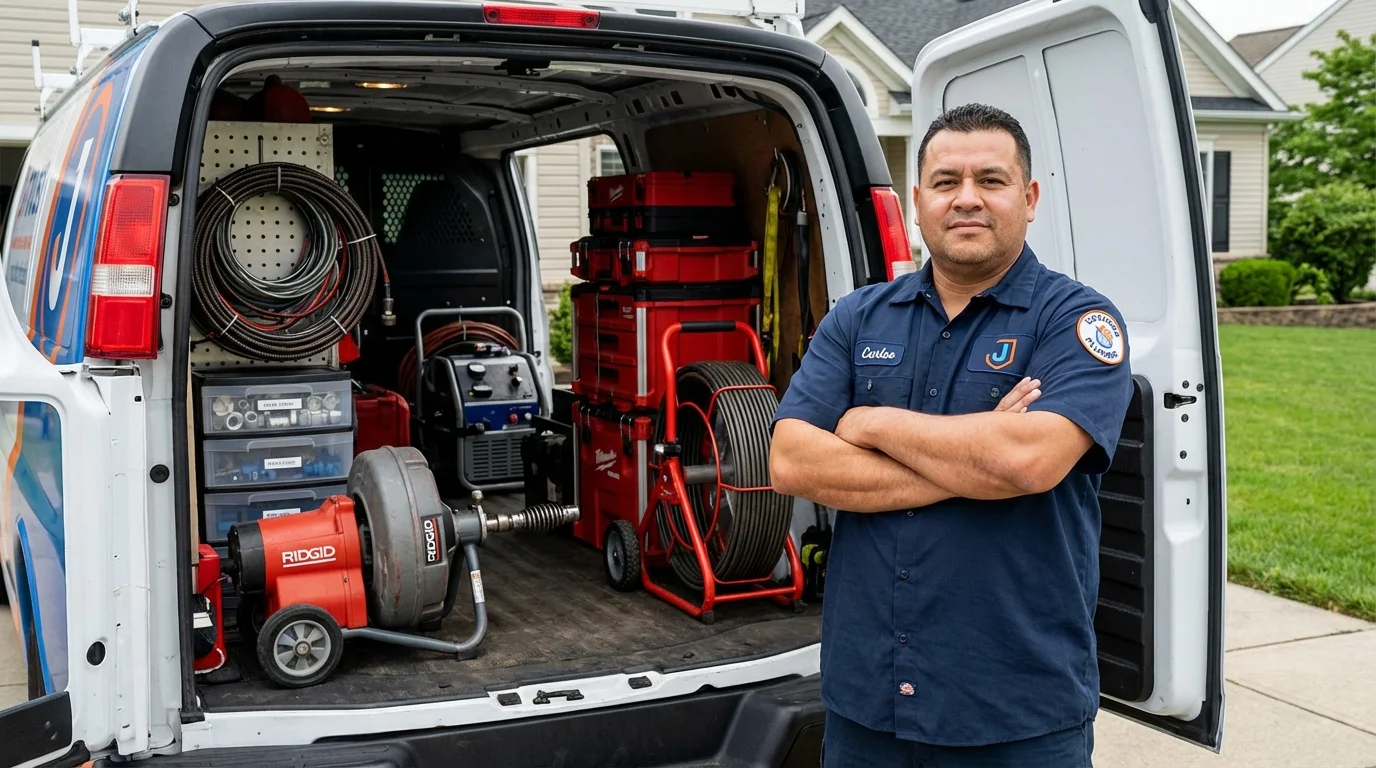 Professional drain cleaning equipment and Johns Plumbing LLC plumber in Stephenville