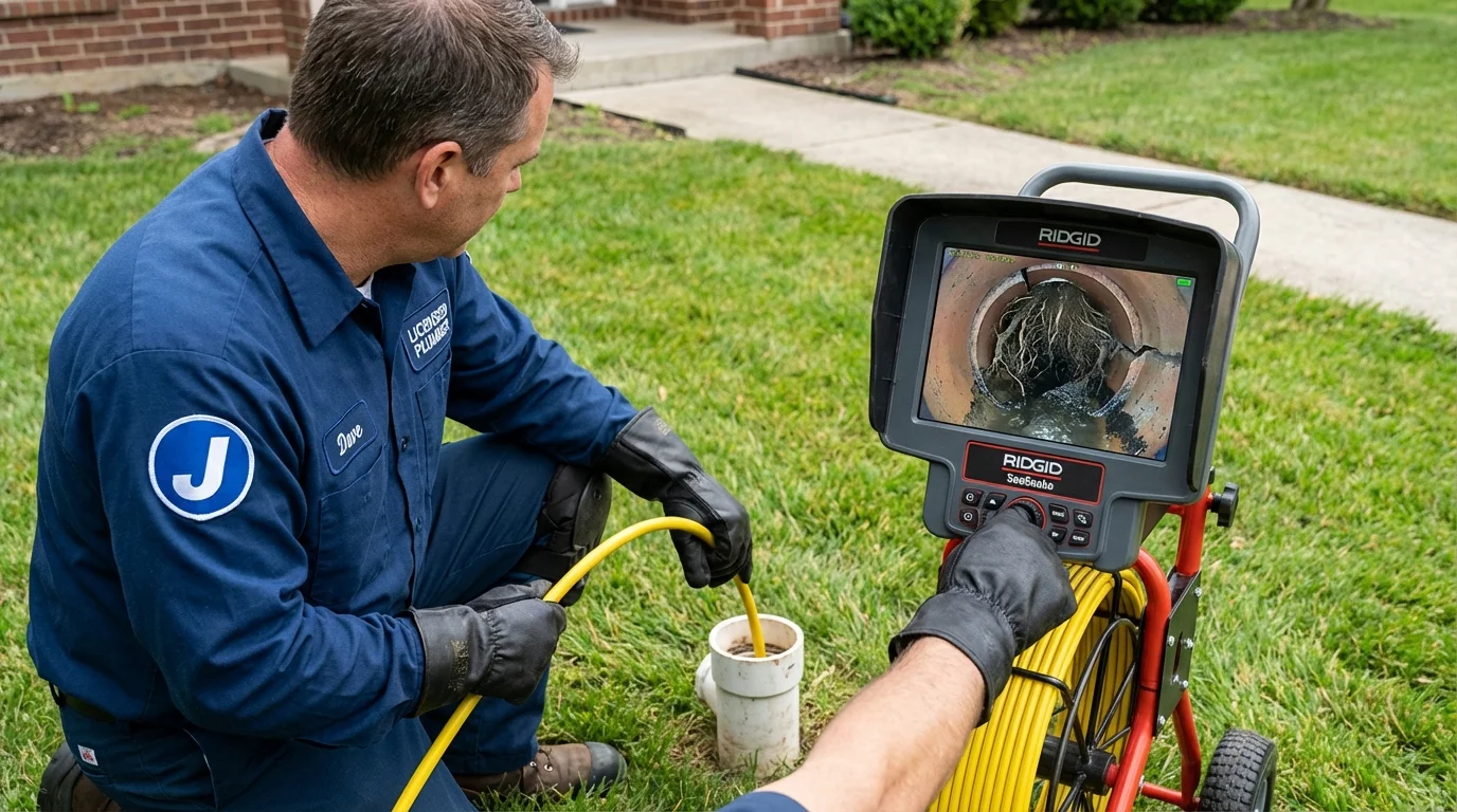 Sewer camera inspection being performed by Johns Plumbing LLC in Stephenville